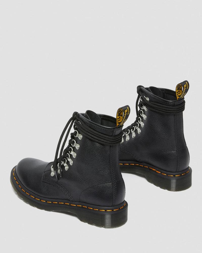 Women's Dr Martens 1460 Laced Virginia Leather Lace Up Boots Black | AU 168QMA